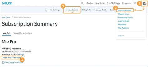 how to cancel moz subscription|Subscriptions & billing .